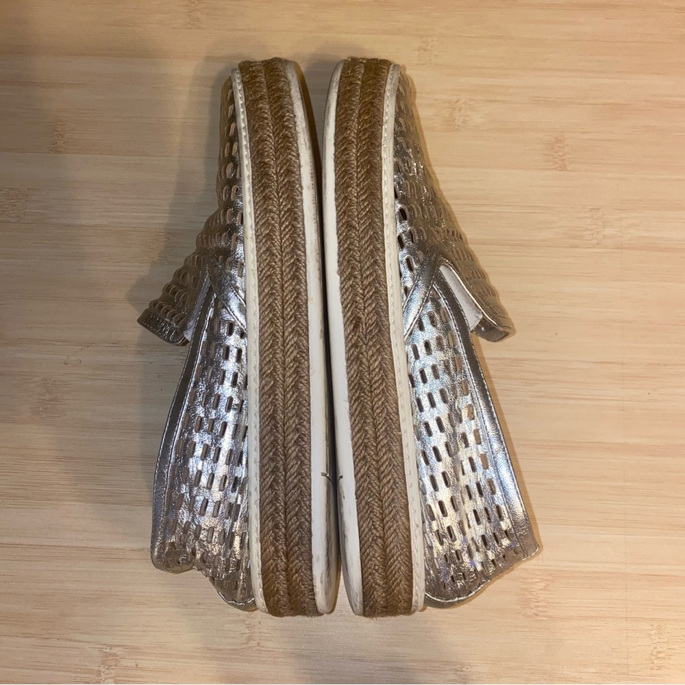 Miu Miu Womens Silver Jute Metallic Platform Sneaker Espadrille 35 EU size 6 - Picture 5 of 14